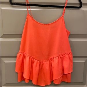 Hot pink tank (looks orange in photo)